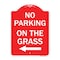 Signmission No Parking on Grass W/ Left Arrow, Red & White Aluminum Architectural Sign, 18" x 24", RW-1824-23687 A-DES-RW-1824-23687 - alternate 1